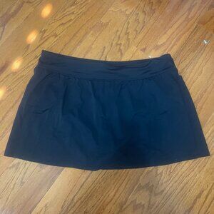 Women's Croft & Barrow X Large Black Swim Skirt Skort Bottom w/ Attached Briefs